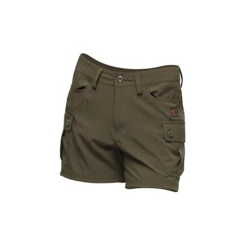 Summer Womens Cotton Shorts Outdoor Camping Hiking Climbing Female Lower Waist Wide-legged Multi-Pocket Overalls Short Trouses