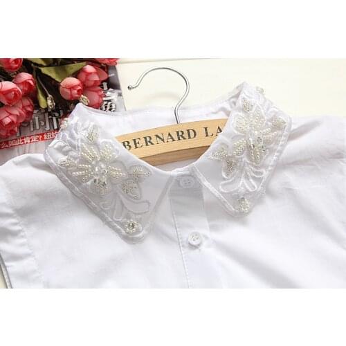 Newly berloque Women vestido Vintage bead half shirt collar necktie Choker Collares Fake False Fashion Apparel Accessories