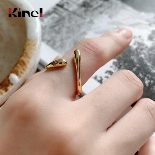 Kinel 925 Sterling Silver Rings for Women Korean Fashion Ring 925 Silver Wedding Fine Jewelry Minimalist Gift Silver anillos