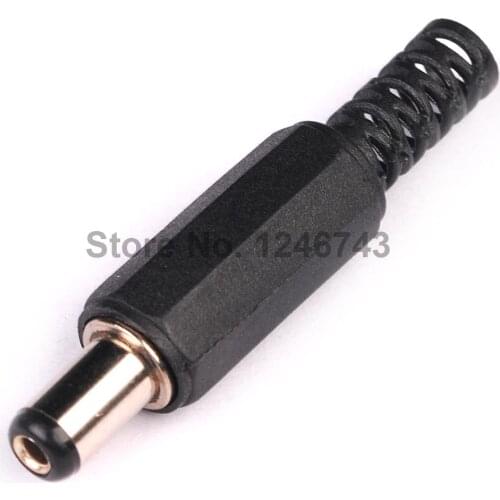10PCS 2.1mm x 5.5mm Male DC Power Plug Jack Adapter 2.1*5.5 Connector Plastic Cover
