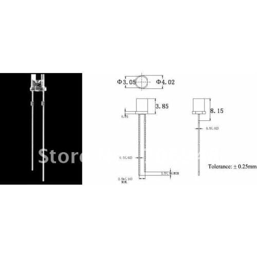 2pins 3mm Flat top Warm white LED lamp light long life