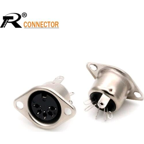 20/100pcs DIN Female 5-Pin Jack Socket Terminal Connector Panel Mount Soldering MIDI cable adapter