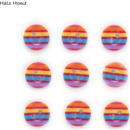 30pcs Rainbow Resin Buttons Sewing Scrapbooking Gift Home Handwork Clothing Decor DIY 13mm