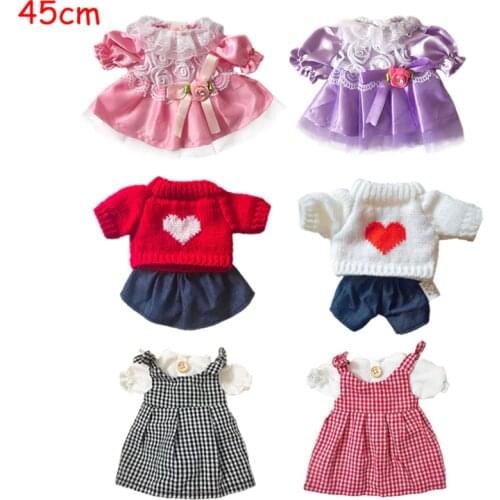 45cm Doll Clothes for Le Sucre Rabbit Cat Bear Plush Toys Sweater Skirt Suit Small Bag Accessories for bjd 1/4 for Baby Dolls