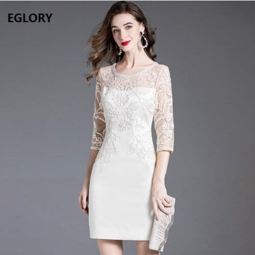 4XL Dress Vestidos De Festa 2021 Spring Summer Party Cocktail Women Sexy Tulle Mesh Embroidery Patchwork Bodycon Sheath Dress