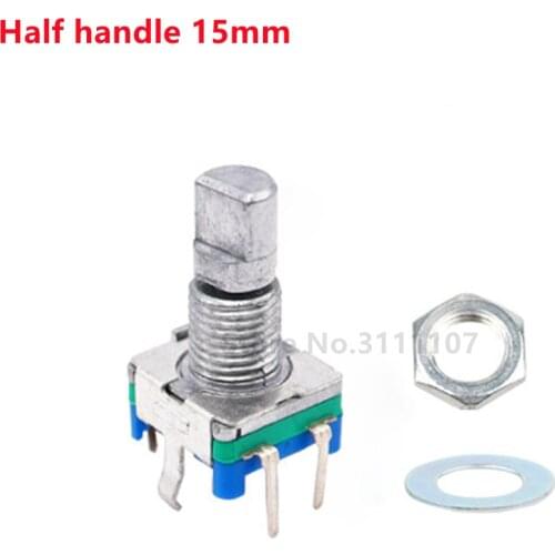 5PCS/LOT Original Rotary encoder Code Switch EC11 Digital Potentiometer With switch 5Pin Handle Length 15mm