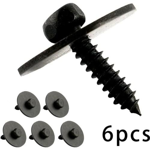 6Pcs Sheet Metal Screws Undercar Shield Clip Nuts Engine Sheet Metal Under Cover Screw 0019906036 For Benz W203 W204 W207