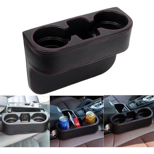 Universal Car Seat Cup Holder Trash Can Car Storage Box Auto Drink Holder Phone Holder Stand PU Leather Stowing Tidying