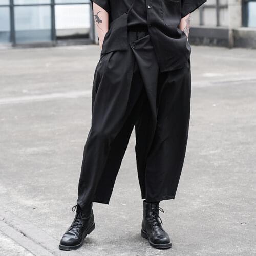 Men Elastic Waist Loose Casual Pant Male Streetwear Hip Hop Harem Trousers Japan Style Kimono Pant Joggers Sweatpants