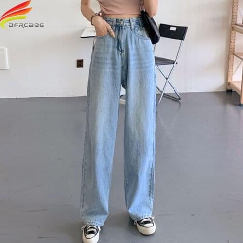 Wide Leg Jeans Mujer 2020 Autumn Latest Style Loose Jeans Woman Full Length High Waist Jeans Washed High Quality Denim Pants