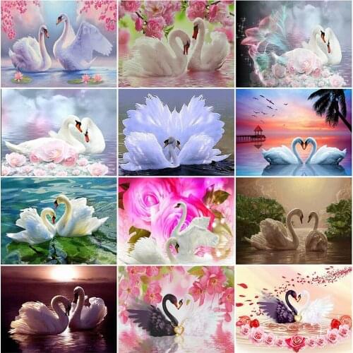 EverShine Diamod Painting Full Square Swan Cross Stitch Diamond Embroidery Animal Picture Of Rhinestones Handmade Home Decor
