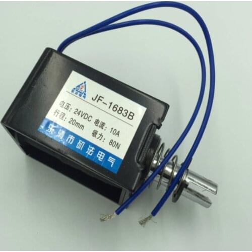 JF-1683B DC 24V / 12V 10A 8KG 20mm Pull Push Type Open Frame Linear Motion Solenoid Electromagnet