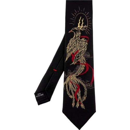 Free Shipping New Male mens Original design female retro personality gift necktie Dragon son mocking style bronzing embroidery