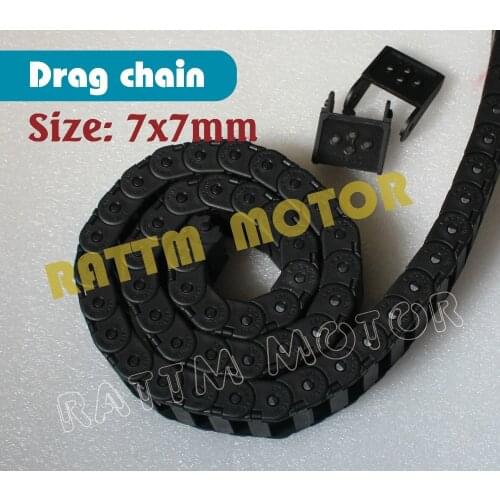 1M 7x7mm L1000mm Cable Drag Chain Wire Carrier with end connectors for CNC Router Machine Tools