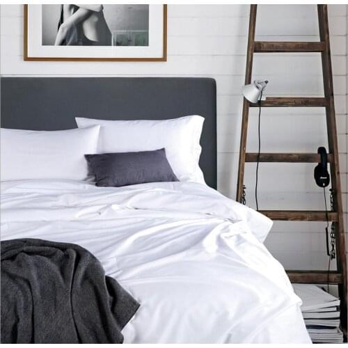 White Egyptian cotton Bedding set Home Textile King Queen size 4Pcs Solid Color Hotel Duvet cover Bed Fitted Sheet Pillowcases