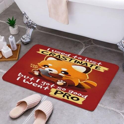 Red panda procrastinator 3D Print Doormats Rectangle Non-Slip DoorMat Bedroom Kitchen Entrance Print Door rugs Dropshipping