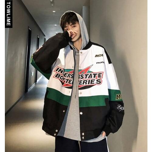 Men Patchwork Streetwear Bomber Jackets 2021 Spring Autumn Mens Korean Fashions Windbreaker Harajuku Hip Hop Outwear Coats