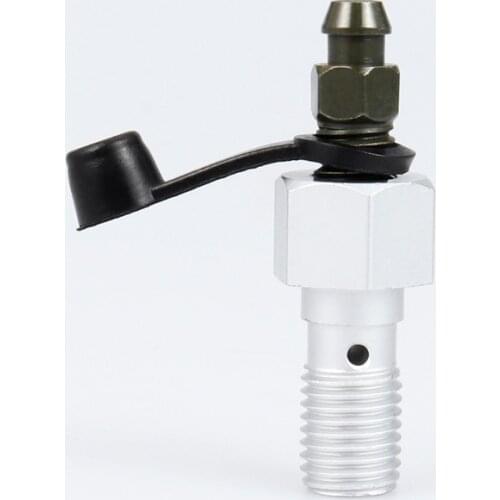 M10x1.25mm Motorcycle Brake Caliper Single Banjo Bolt & Bleed Nipple/Screw Nipple with Aluminum Dust Cap Motorcycles Universal