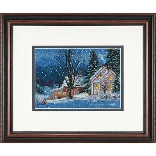 WY Counted Cross Stitch Kit Quiet Night Snowy Night Winter dim 70-08935