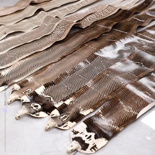 Natural color Grain Genuine leather Handmade DIY Leather Material Snake Skin Belt wallet purse bag shoe handbag Wallet 13x120cm