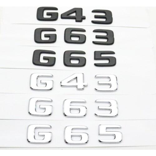 New Style Flat Sliver/Black Rear Trunk Letters Badge Emblem Sticker For Mercedes Benz G43 G63 G65 2017