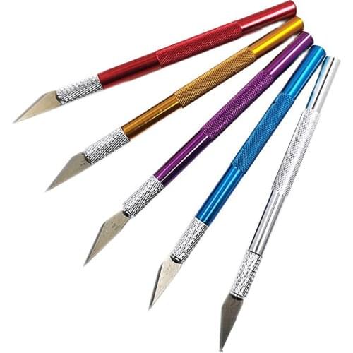 Aluminum Alloy Art Knife Wood Paper Cutter Pen Knife Scalpel Steel Blades Engraving Knives for Crafts Arts Drawing