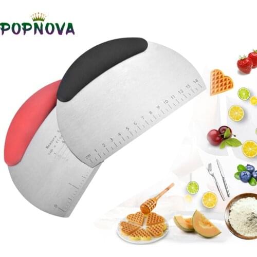 Stainless Steel Dough Scraper Cutter with Graduated Kitchen Pastry Cake Pizza Flour Cutting Tool Pastry Chopper Baking Supplies