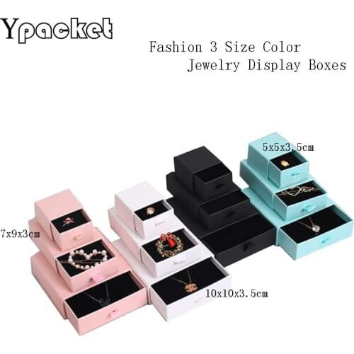 Box For Jewelry 7Color 3 Size Drawer Jewelry Organizer Box Engagement Ring For Earrings Necklace Bracelet Pendant Gift Box 40PCS