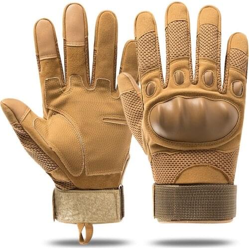 Full Finger Tactical Army Gloves Military Paintball Shooting Combat Device Leather Touch Screen Rubber Non-Slip Protective Glove