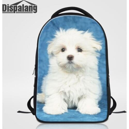 Dispalang Brand Women Notebook Backpack Cat Dog Print Girl Large Capacity School Bag For Children Laptop Multi-function Backpack