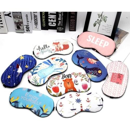 1pc Sleeping Mask Eyepatch Eye Cover Cotton Creative Lovely Cartoon for Eye Travel Relax Sleeping Aid Eye Patch Shading Eye Mask