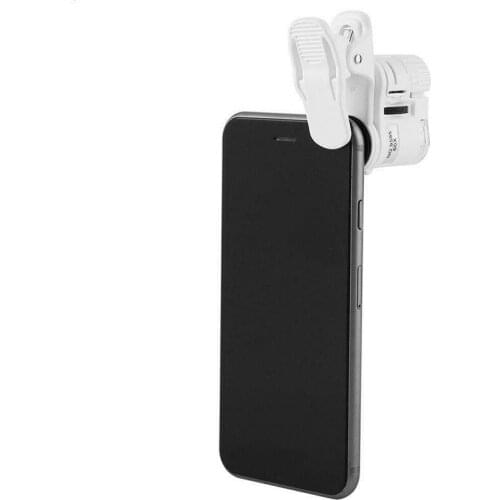 60X Magnifying Glass Universal Mini Mobile Phone Clip Microscope with LED/UV Lights SEC88