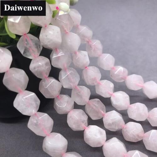 Rose Quartz Beads 6-12mm Faceted Natural Stone Cut Loose Gem Geometry DIY