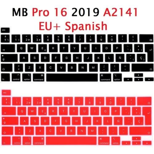 EU Spanish Skin for Macbook Pro 16 in 2019 A2141 Spanish EU Keyboard Cover Skin Silicon Pro 16 A2141 Keyboard Film Protector