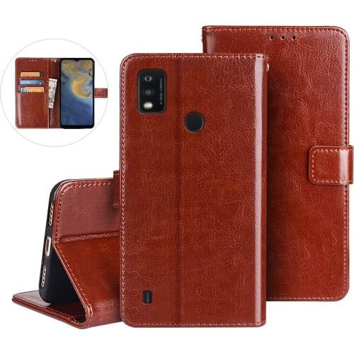For ZTE Blade A51 Case Leather Case On For ZTE Blade A51 Premium Magnetic Flip Wallet Cover Phone Cases Fundas