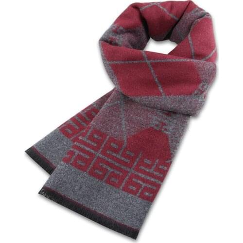 Business Winter Scarf Men High Quality Cashmere Scarf Retro Shawl Spots Striped Wrap Winter luxury brand designer scarf Gifts