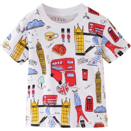 Funnygame Toddler Summer T shirts Cartoon Printed New 2020 Baby Cotton Clothing Casual Tees Tops Boys T shirts