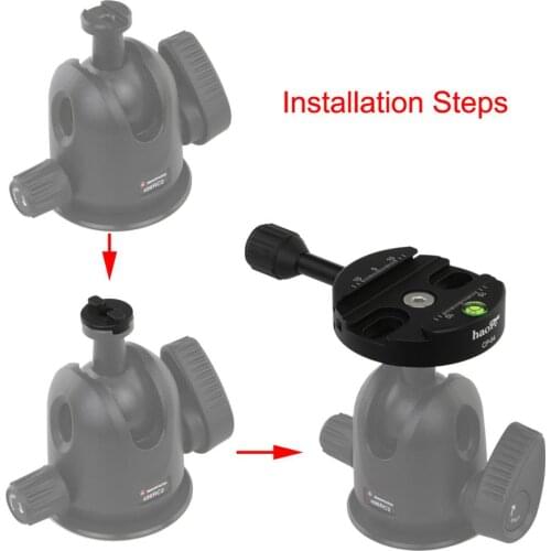 Haoge Combo Boss Adapter with 64mm Arca-Swiss-Compatible Quick Release Clamp for Manfrotto Tripod Ball Head Clamp Replacement
