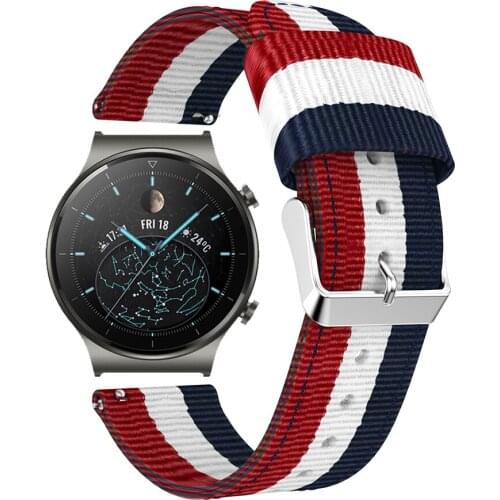 Canvas Nylon Strap For Huawei Watch GT 2 Pro/GT 2 46MM 2E Smart Bracelet 22MM Wristbands For HONOR Magic 2 Correa Watchbands