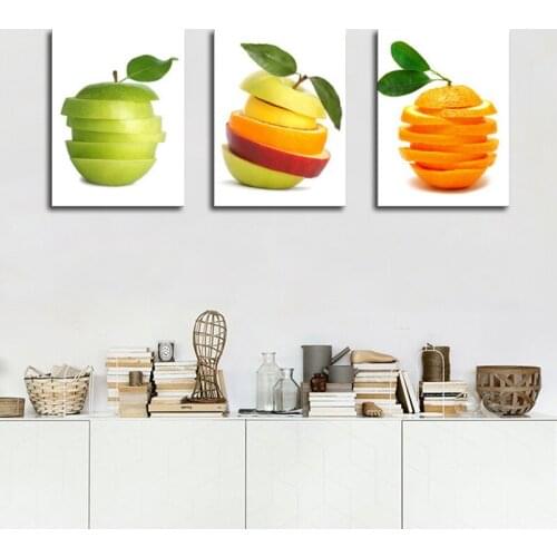 Fruit Picture Canvas Wall Art Prints for Kitchen Green Apple Orange Print On Canvas Art Print on Canvas Home Wall Decor Dropship