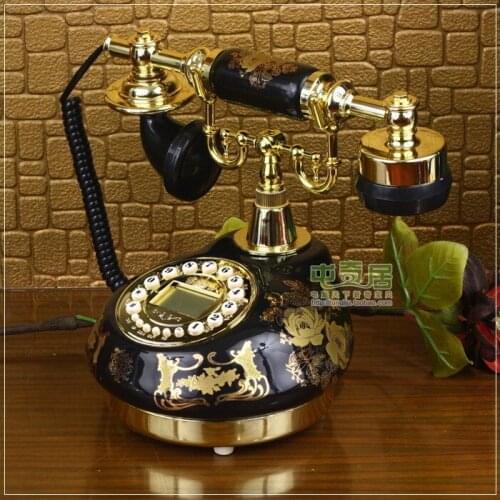 Ceramic Retro Telephone/Antique Telephone/Black Classic Fixed Telephone Sets