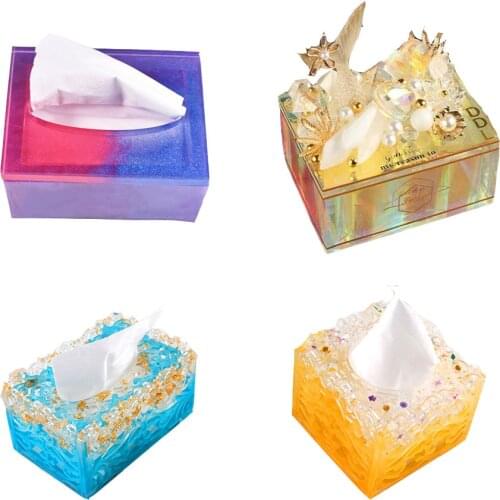 Creative DIY Tissue Box Silicone Mold For jewelry gift box Craft Home Handmade Storage Box Making Epoxy Resin Molds