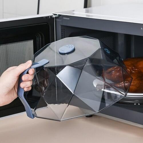 Microwave Food Anti-Sputtering Cover With Handle Heat Resistant Lid for Microwave Kitchen accessories for kitchen food covers