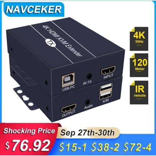 2020 H.264 200m HDMI KVM Extender Over IP Network HDMI USB Extender Over RJ45 USB KVM Extender HDMI By Cat5e Cat6 For HDTV DVD