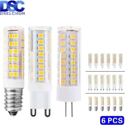 6pcs/lot G4 G9 E14 LED Bulb 3W 4W 5W 7W Mini LED Lamp 220V LED Corn Bulb SMD2835 Replace 30W 40W 60W Halogen Chandelier Lights