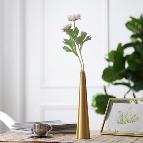 Gold Metal Vase Small Flower Vase Cone Vases for Wedding Table Center Decoration Home Decoration