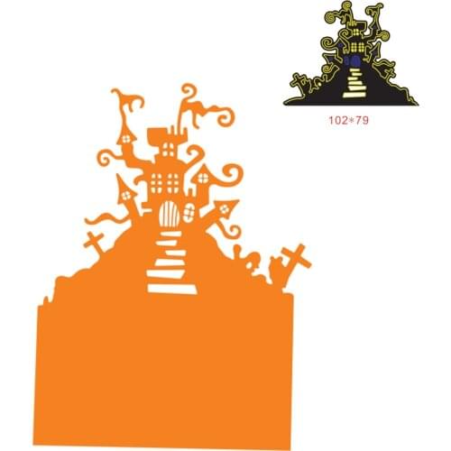Halloween Haunted house Metal Cutting Dies For DIY Scrapbooking Decorative Embossing Handcraft Paper Cards Making Die 2021 New