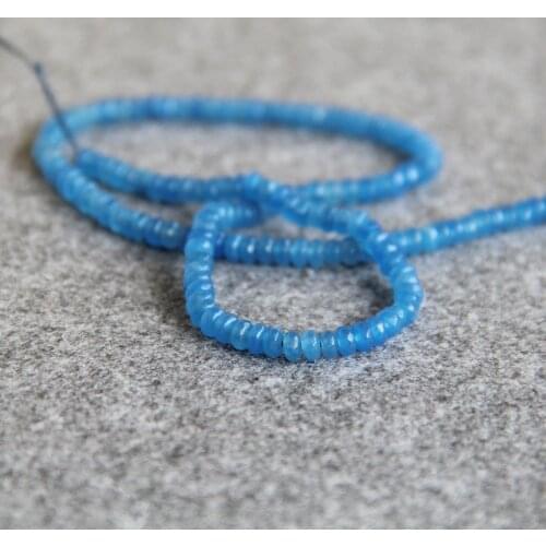 Min Order1) 2*4mm New Faceted Sky Blue Chalcedony Beads Abacus Natural Stone DIY Beads 15inch Jewelry Making Design Wholesale