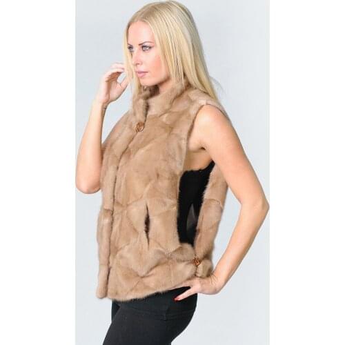 2021 ladies new mink fur vest real mink fur vest winter fashion European street style