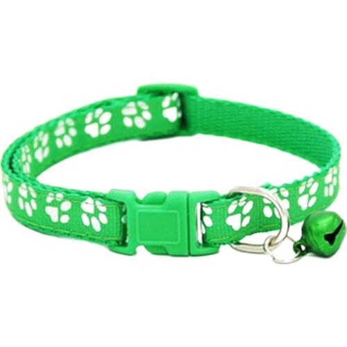 New Cute Bell Collar For Cats Dog Collar Teddy Bomei Dog Cartoon Funny Footprint Collars Leads Cat Accessories Animal Goods